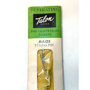 Vintage Talon Zipper Separating Lightweight Jackets 14 inch Maize Yellow NOS